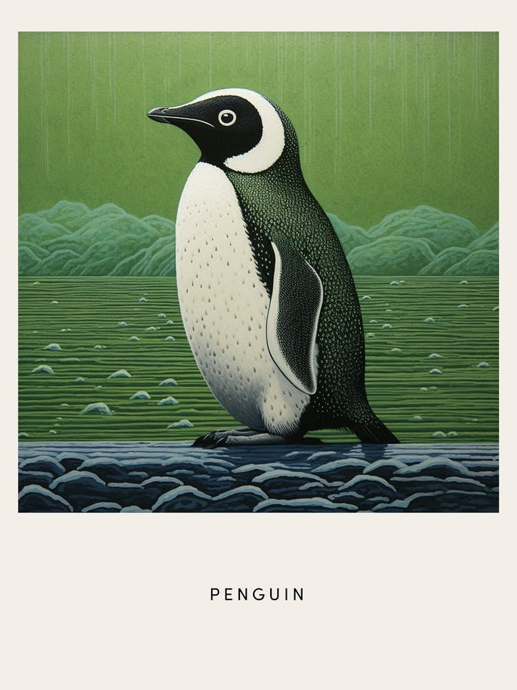 Ohara Koson Inspired Bird Painting Penguin 2 Poster