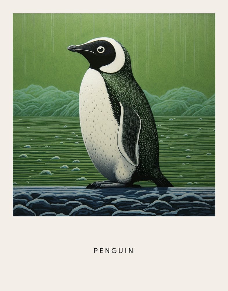 Ohara Koson Inspired Bird Painting Penguin 2 Poster