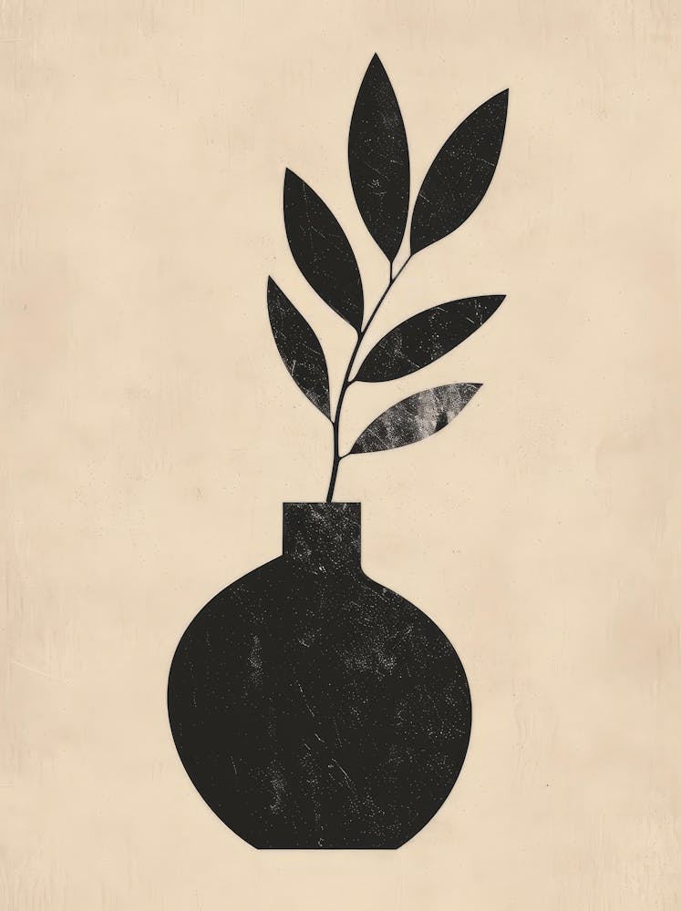 Vase With A Leaf 1