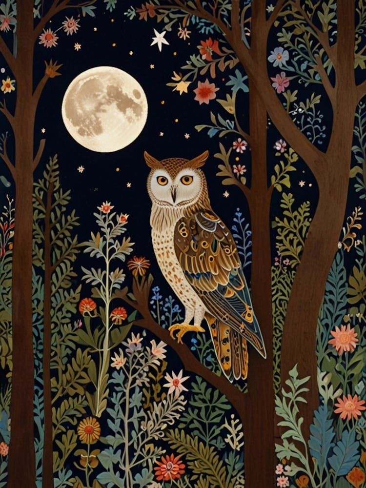 William Morris Owl In The Forest