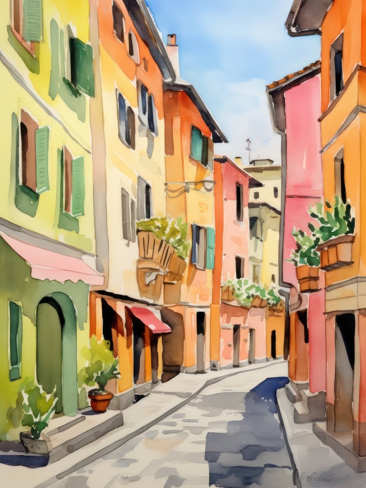 Reggio Emilia, Italy Watercolour Streets 3