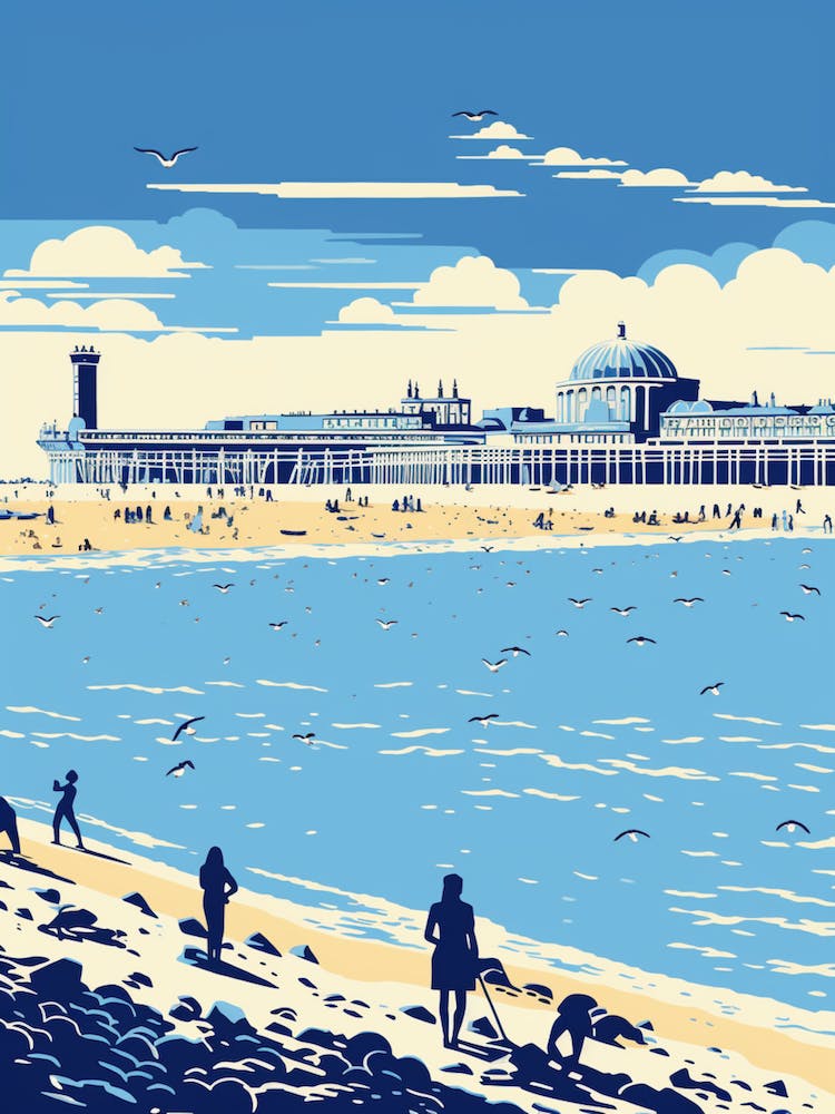 A Screen Print Of Brighton Beach East Sussex 3