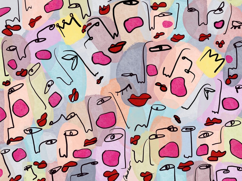 Abstract Colorful Faces