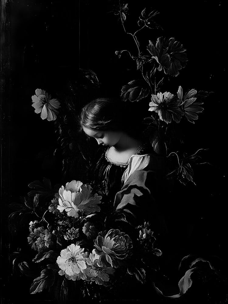 Woman With Flowers 1