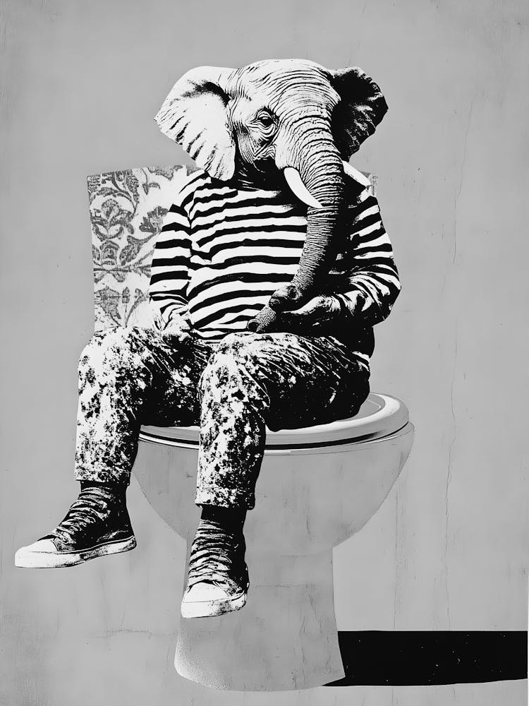 Elephant On Toilet