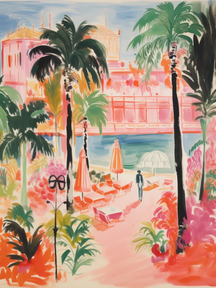 Palermo, Sicily   Italy Beach Club Lido Watercolour 4
