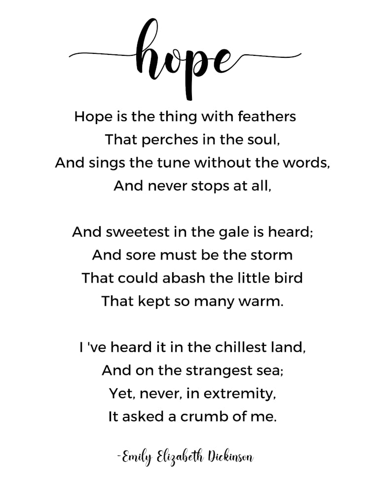 Hope Poem By Emily Elizabeth Dickinson