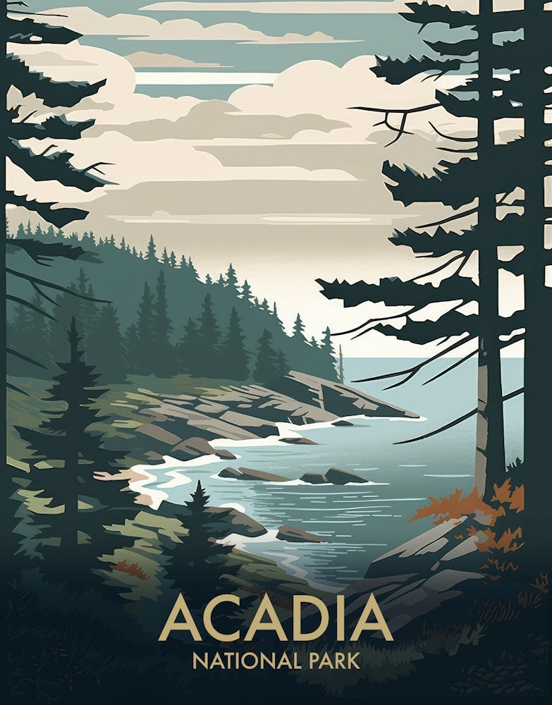 Acadia National Park Vintage Travel Poster 10