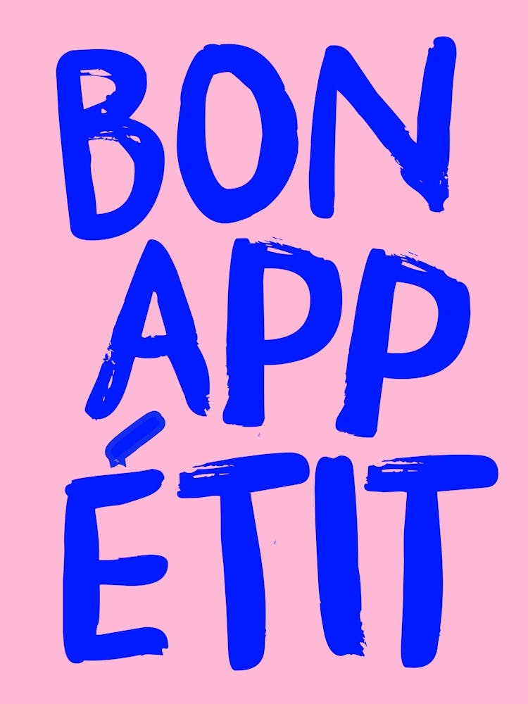 BON APPETIT BLUE & PINK PRINT