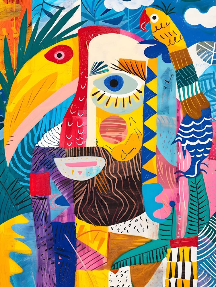 Matisse Inspired, Man In The Jungle, Fauvism Style