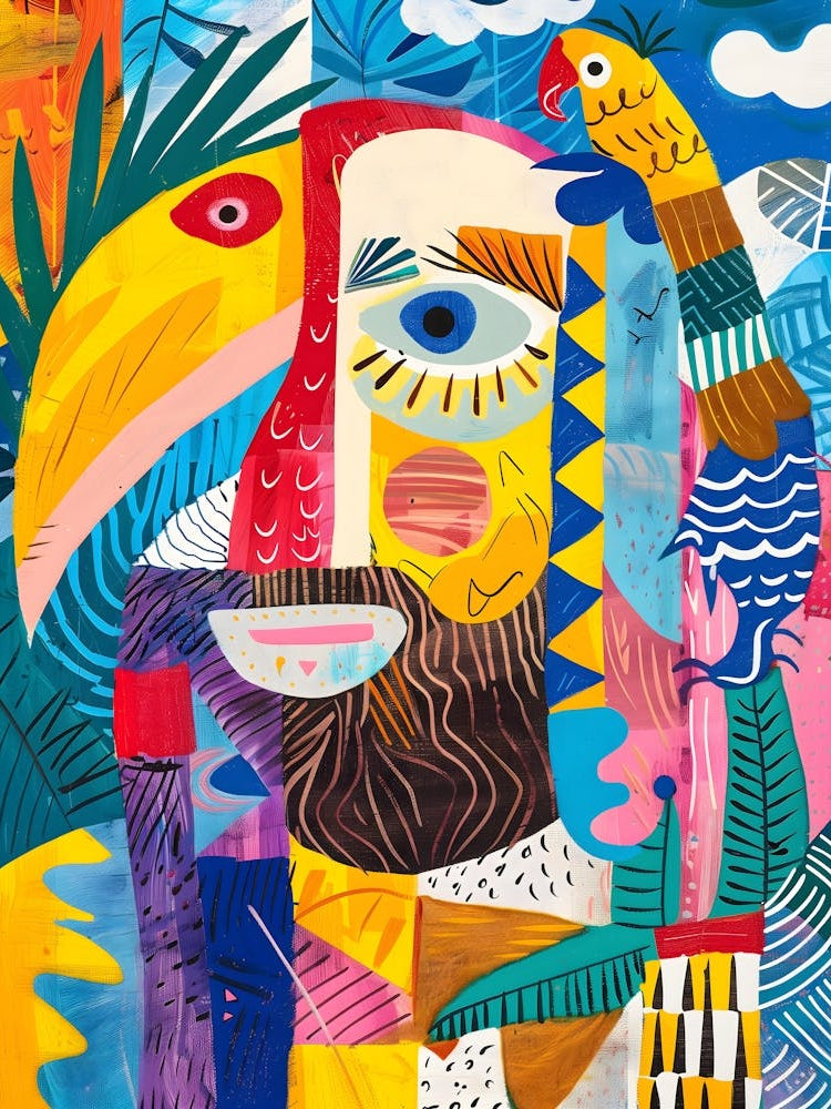 Matisse Inspired, Man In The Jungle, Fauvism Style