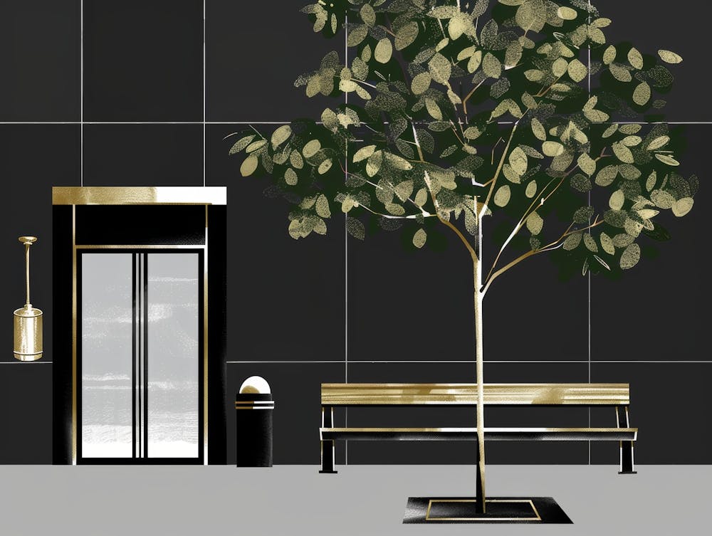 Tree In Front Of Building