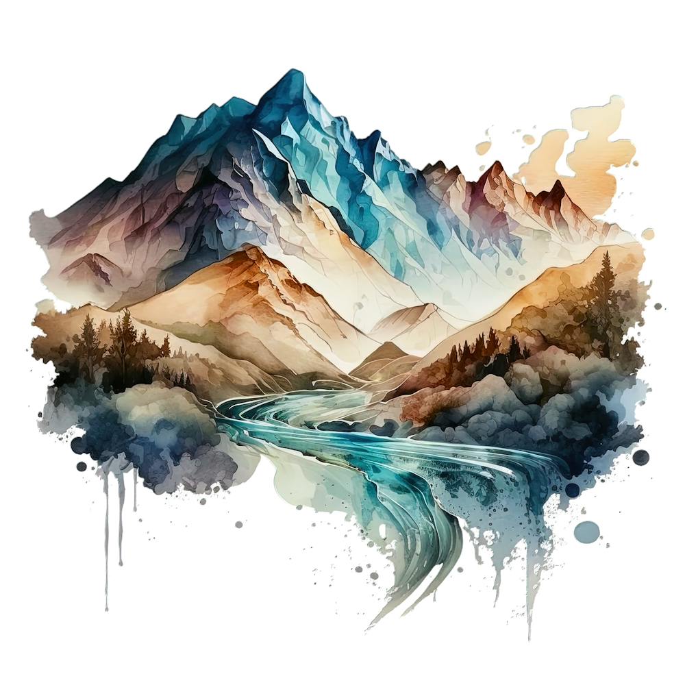 Watercolor Mountains