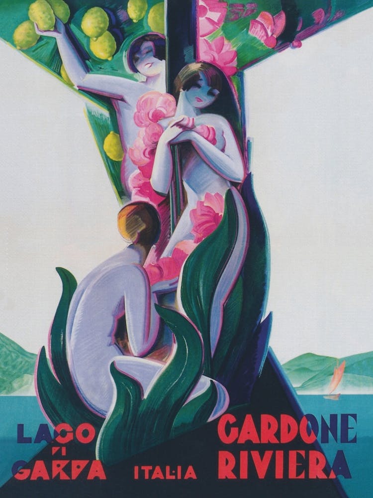 Lake Garda Italy Vintage Travel Poster