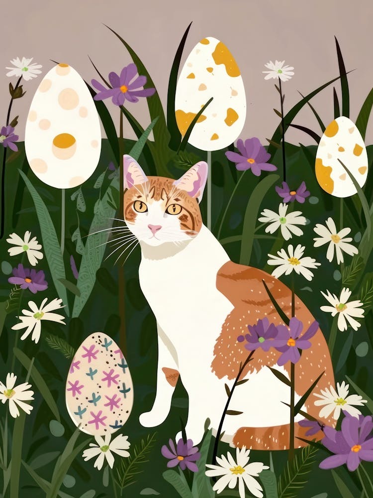 Cat And Easter Eggs 3