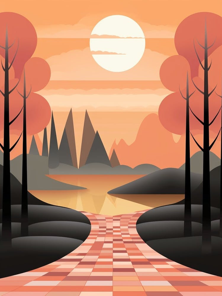 Landscape Geometric Abstract Illustration 8