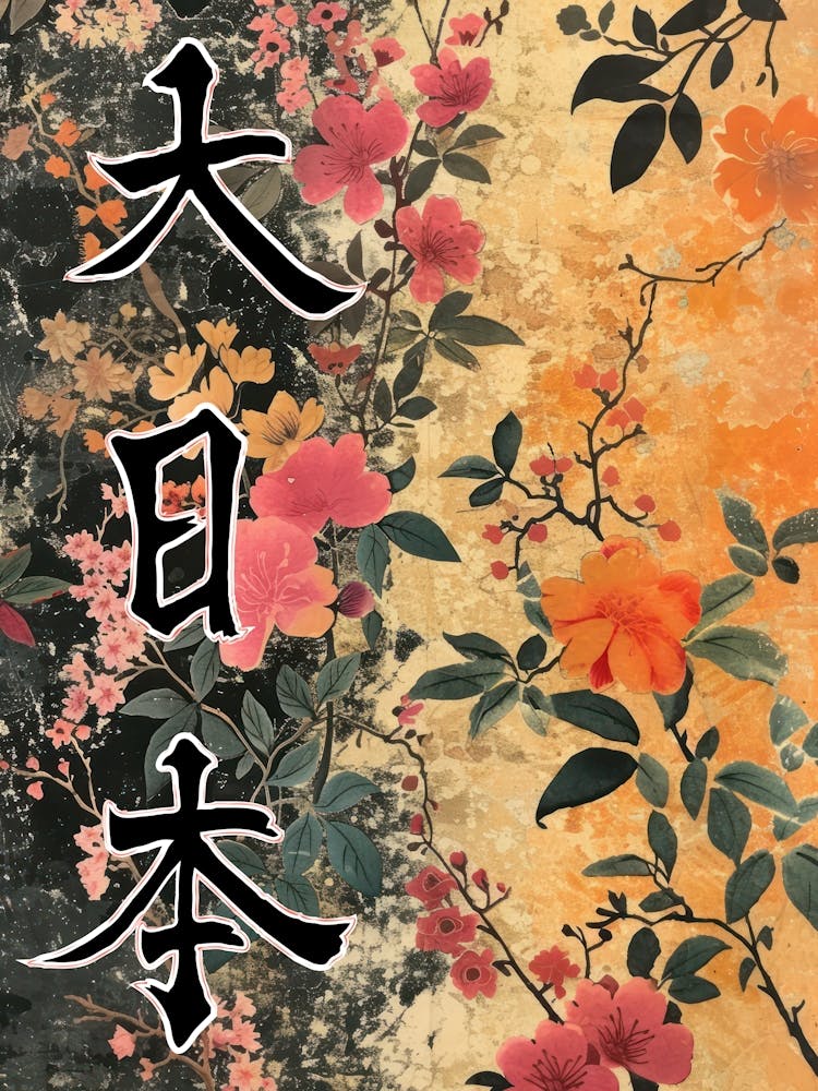 Hokusai Großes Japan-Poster Japanische Blumen 19