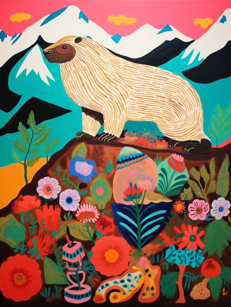 Maximalist Animal Painting Marmot 1