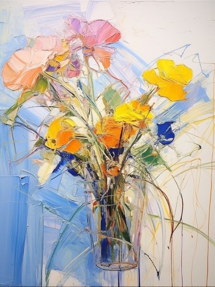 Abstract Flower Painting Asters 2