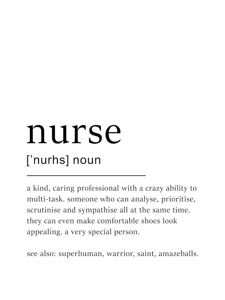 Nurse Definition Poster - Dictionary