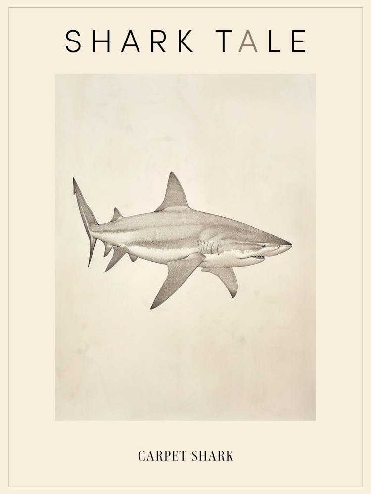 Carpet Shark Vintage Illustration 5 Poster