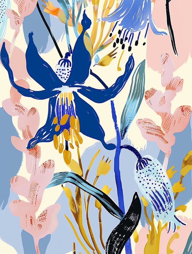 Colourful Flower Illustration Bluebell 1