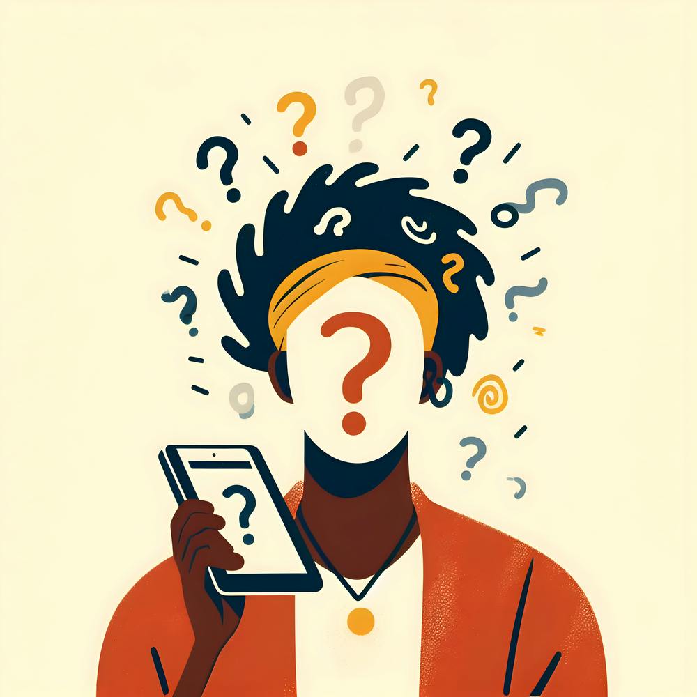 Woman With Question Marks