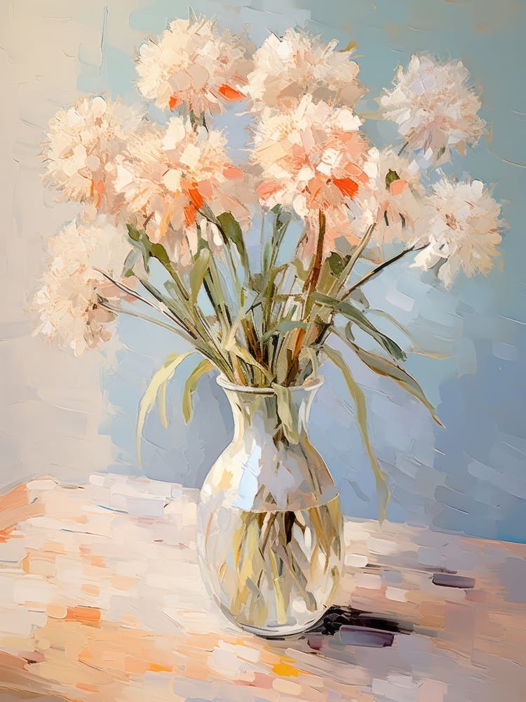 Allium Flower Still Life Painting 3 Dreamy