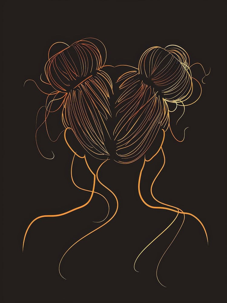 Portrait Of A Woman With Buns