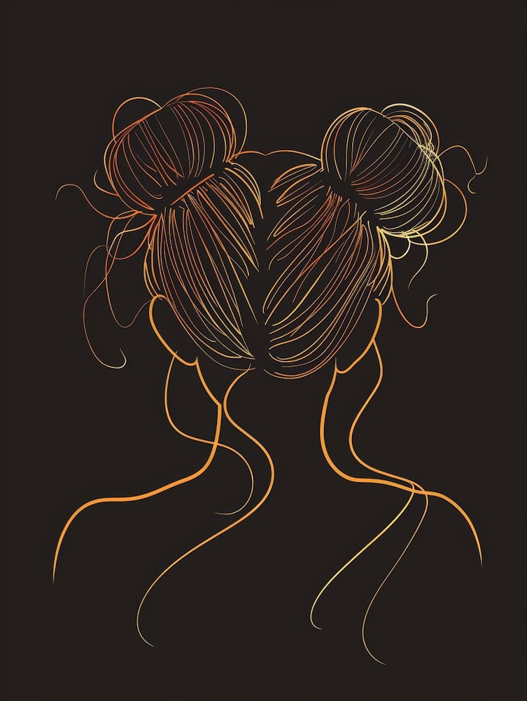 Portrait Of A Woman With Buns