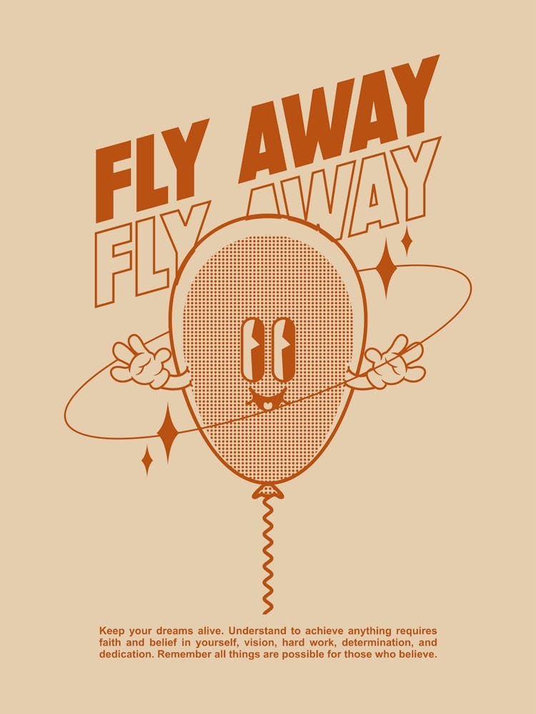 Retro Wall Art Vintage Decor Retro Cartoon Printable Art Retro Vintage Wall Art Fly Away Trendy Retro Poster