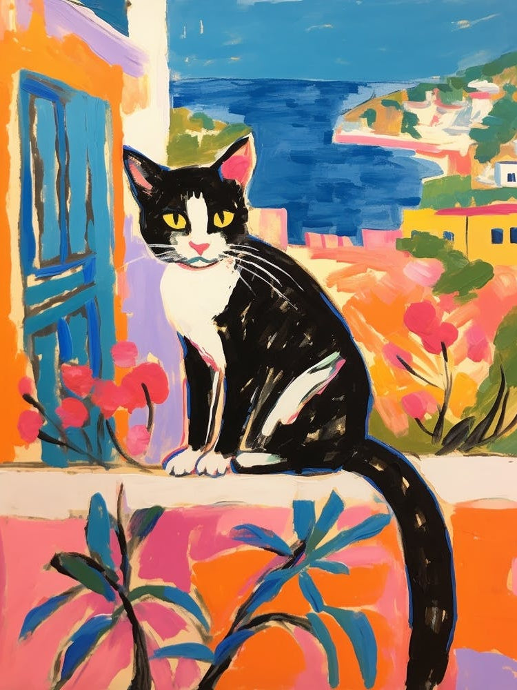 Painting Of A Cat In Ibiza Spain 4