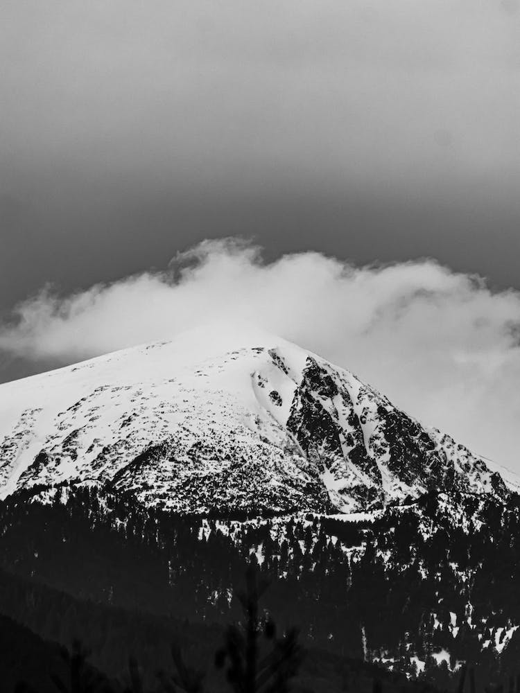 Misty Snowy Mountain