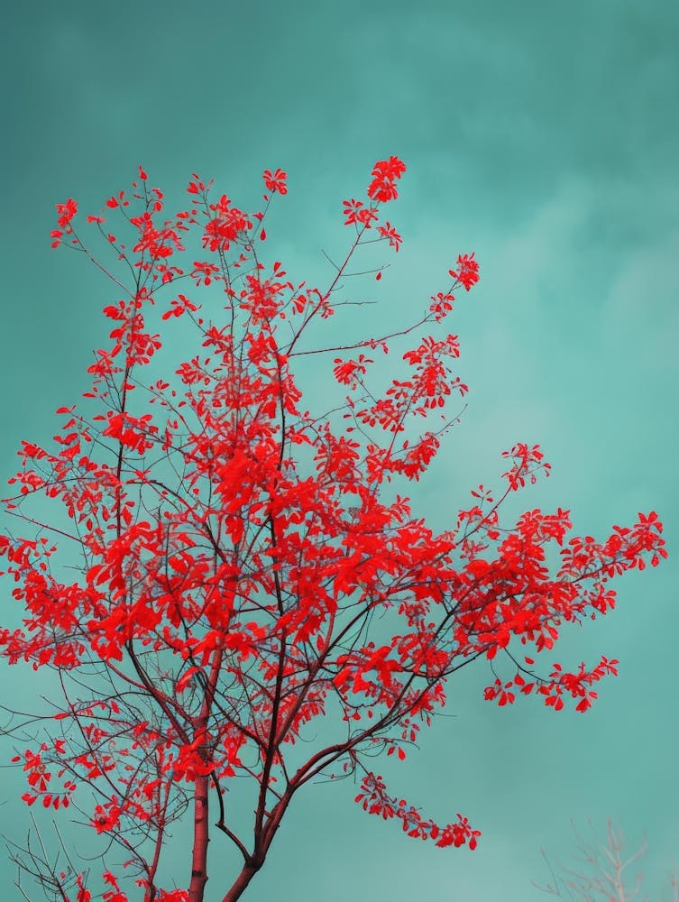 Red Tree Against Blue Sky 2
