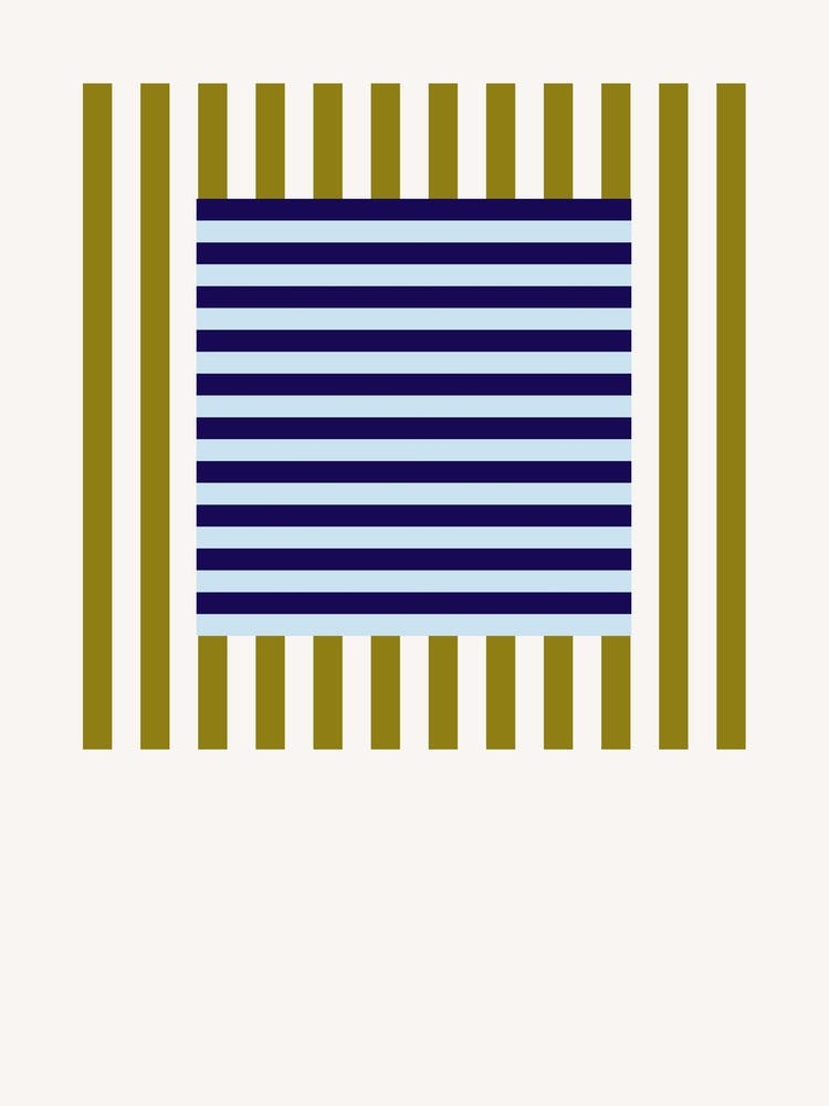 Stripes Pattern Poster Green & Blue