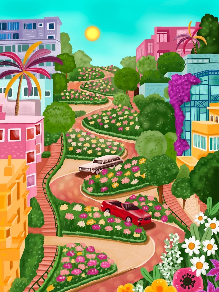 Lombard Street San Francisco USA Vibrant Travel Wall