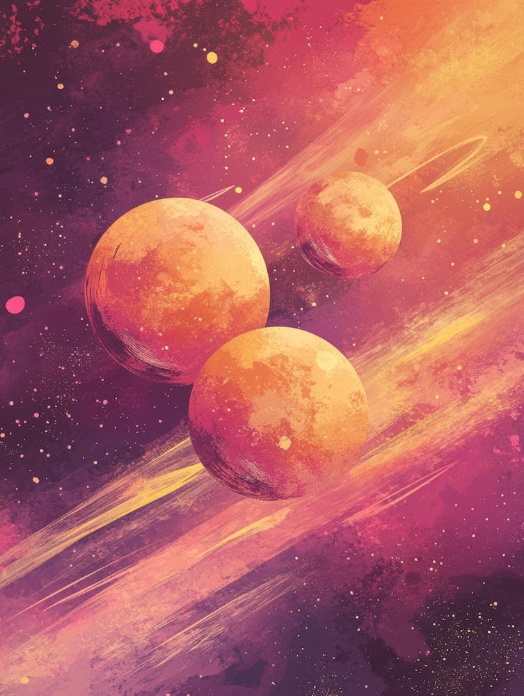 Three Planets In Space