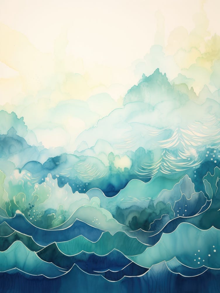 Aquarell-Meereslandschaft 5