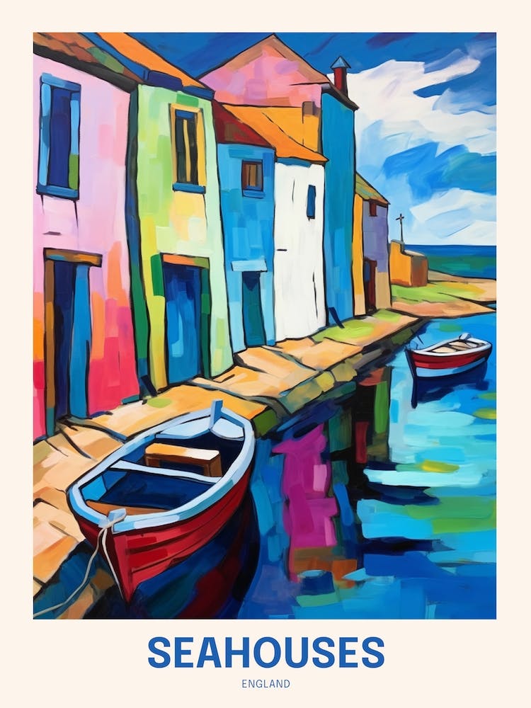 Seahouses England 5 Uk Travel Poster