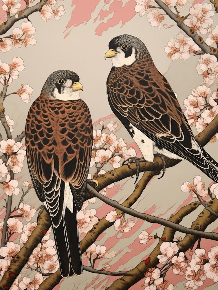 Art Nouveau Birds Poster Falcon 5