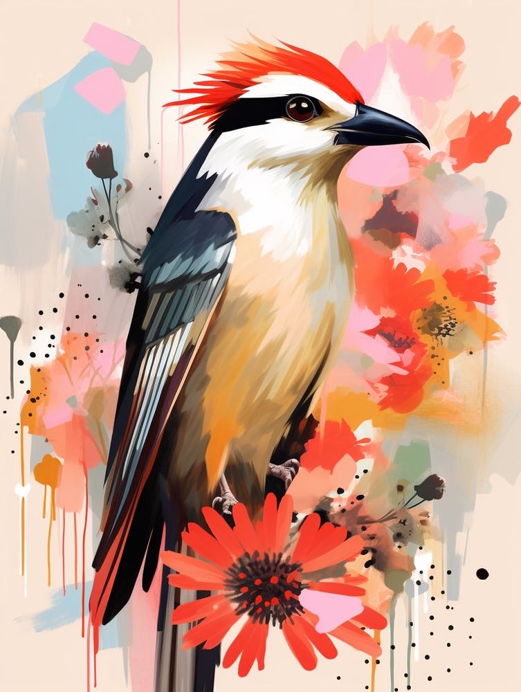 Bird Painting Collage Crested Caracara 2