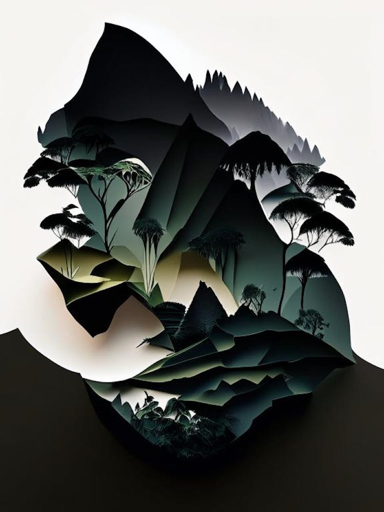 Bwindi Impenetrable National Park Uganda Cut Out Paper