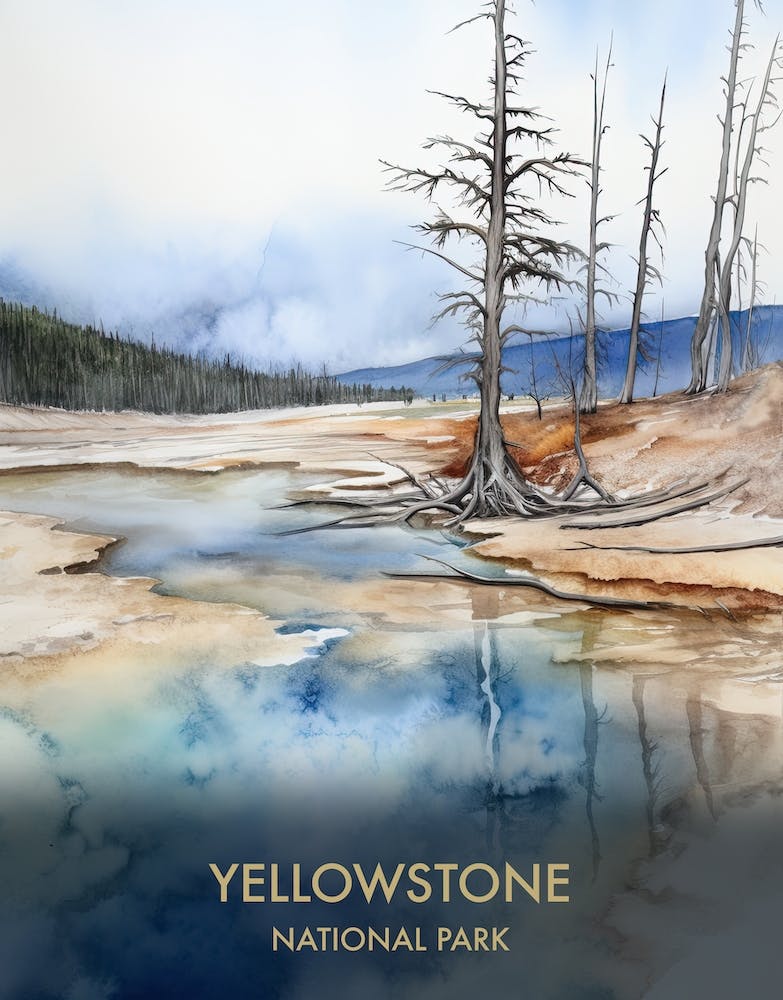 Yellowstone Park Watercolour 1
