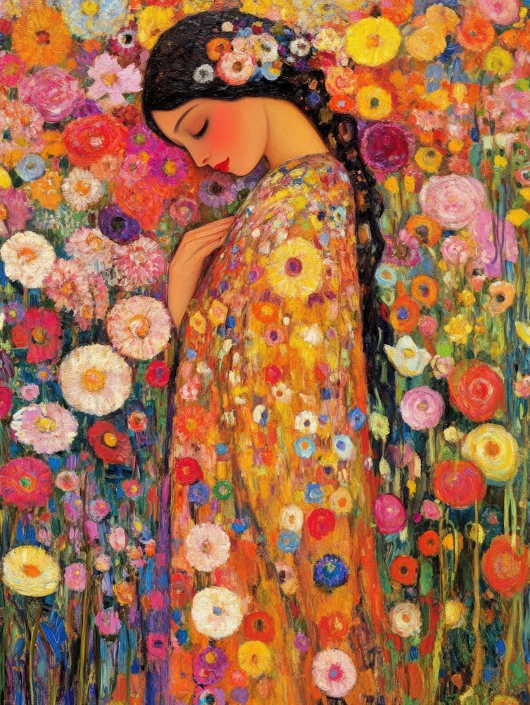 Girl And Flowers 1