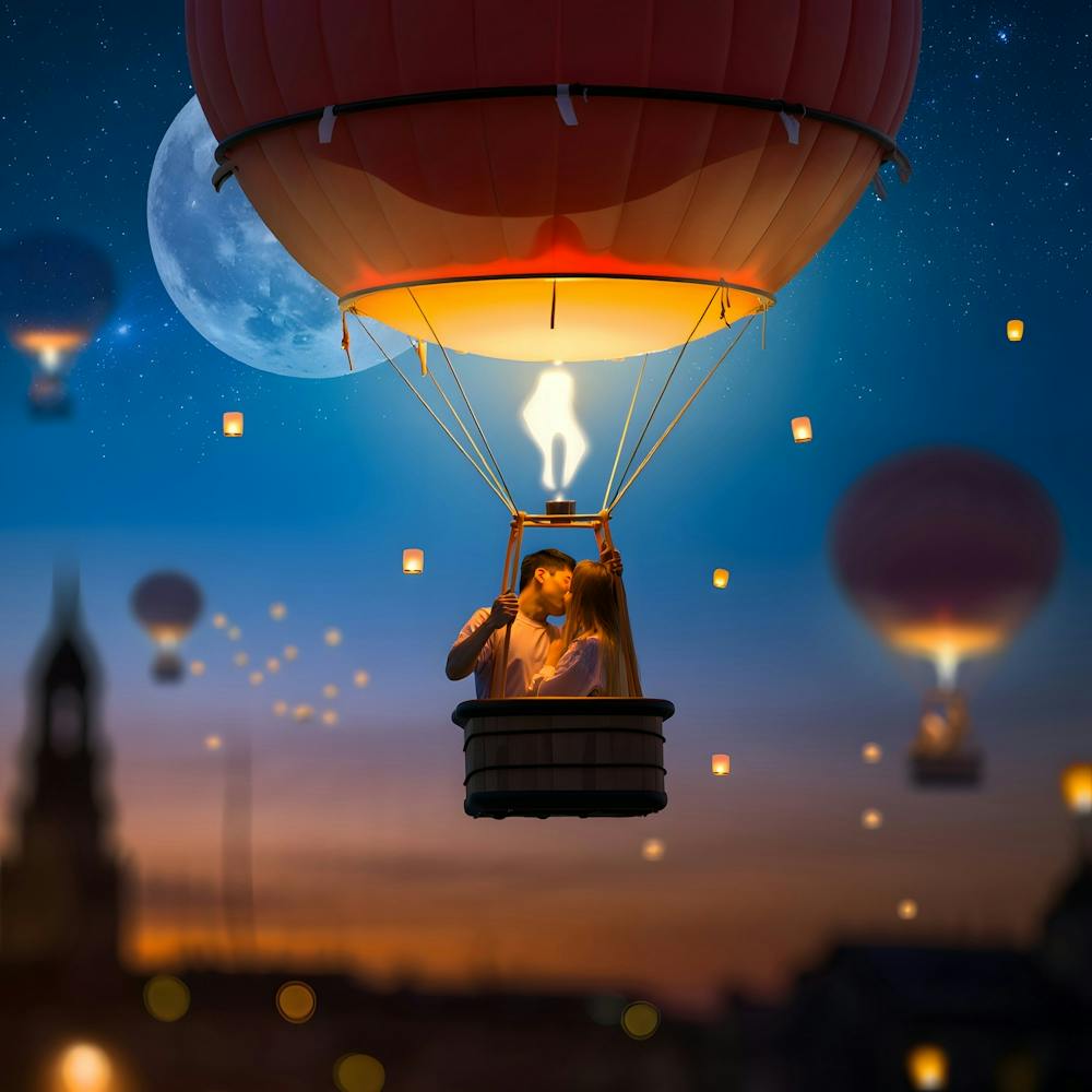 Moonlit Voyage – Ein Magisches Heißluftballon-Abenteuer