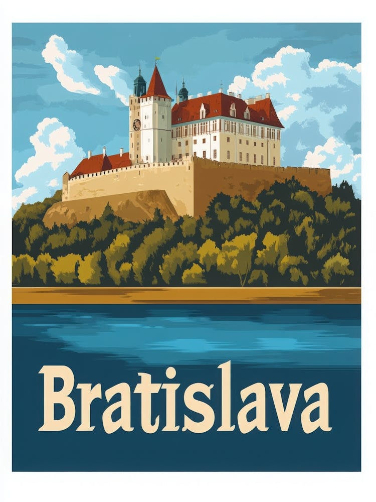 Aihrgdesign A Vintage Travel Poster Of Bratislava