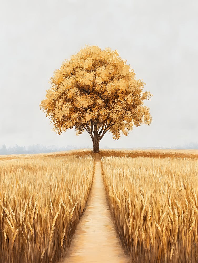 A Tree and the Endless Wheat Field