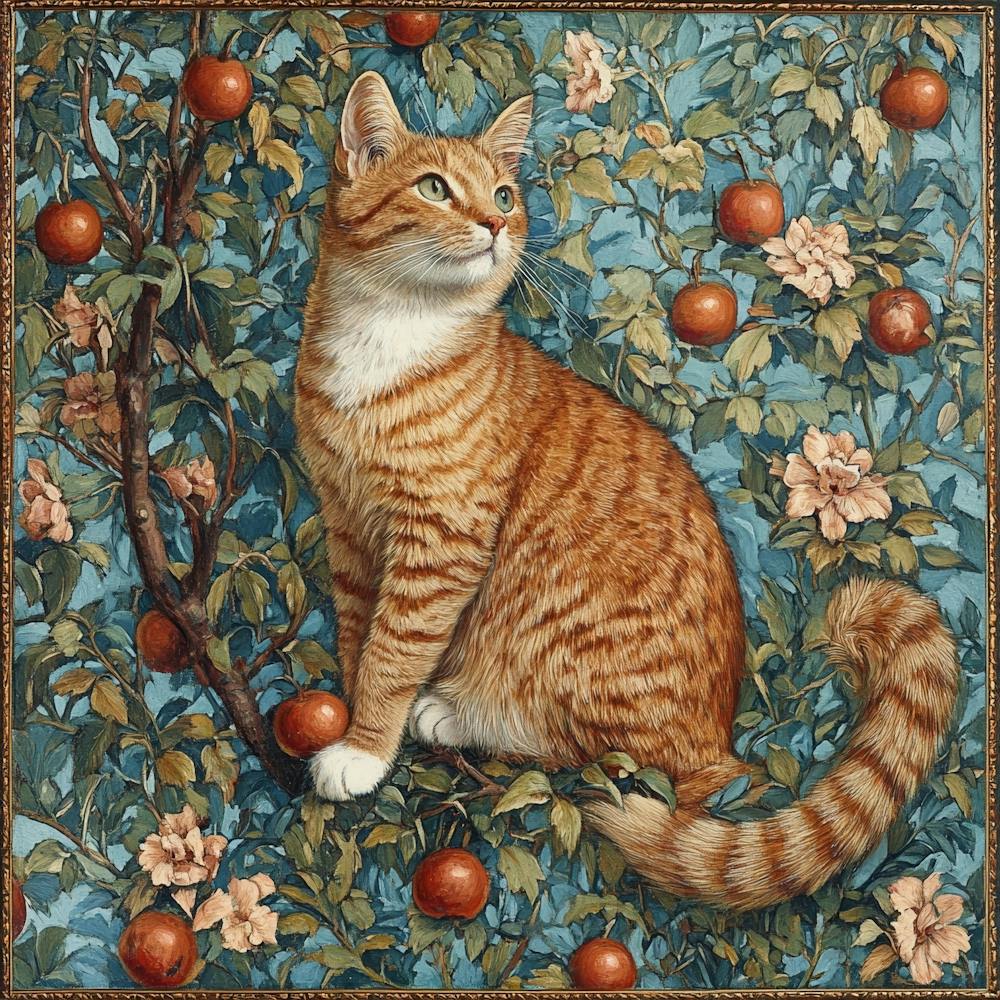 Cat In An Apple Tree Art