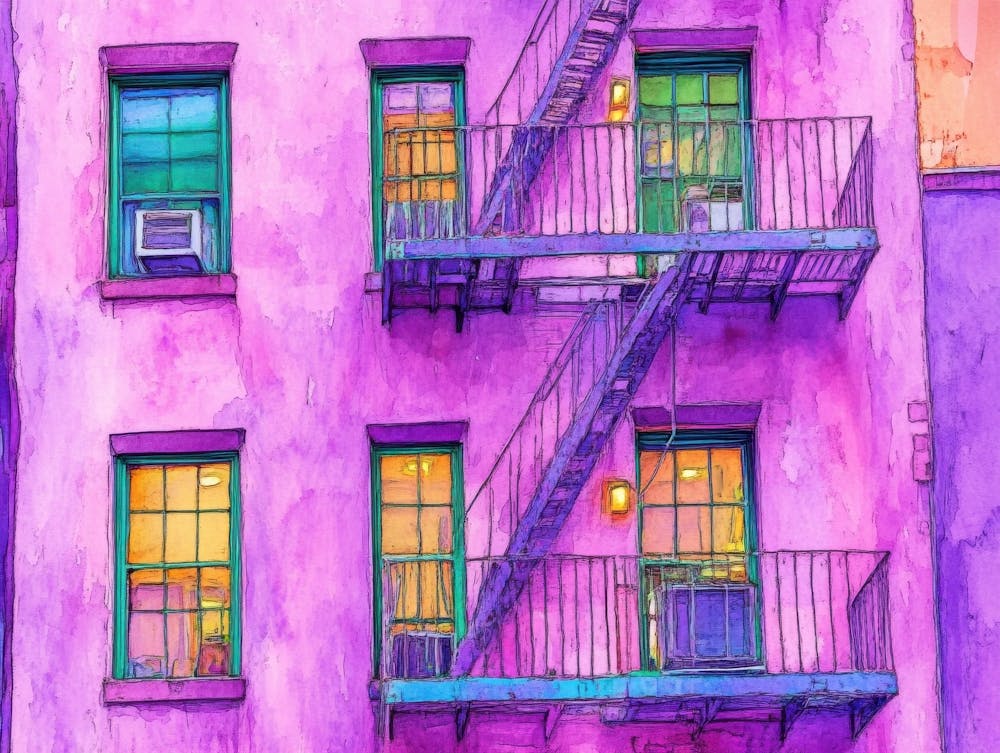 Fire Escape Metal Print