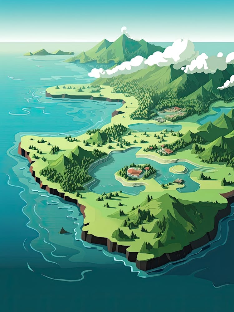 Seychelles, Flat Illustration 1